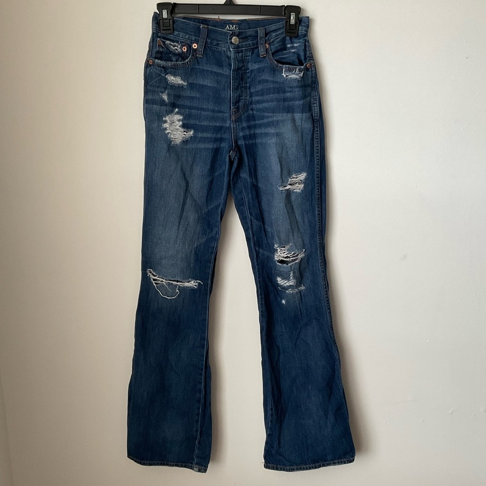 American Eagle vintage distressed Highrise flare jeans SIZE 4